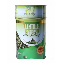 Lentilles Vertes Du Puy AOP. boite métal.